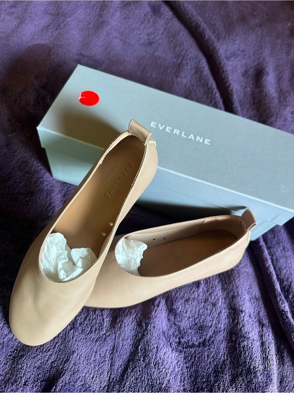Everlane Italian Leather Day Glove Flats Tan Leather Size 6.5